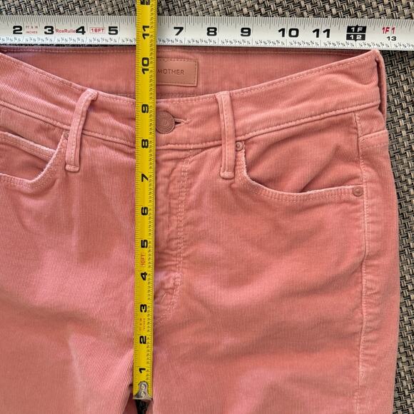 MOTHER The Midrise Dazzler Ankle Hopscotch Corduroy Pants Petal Pink Eraser 24 - Picture 11 of 12